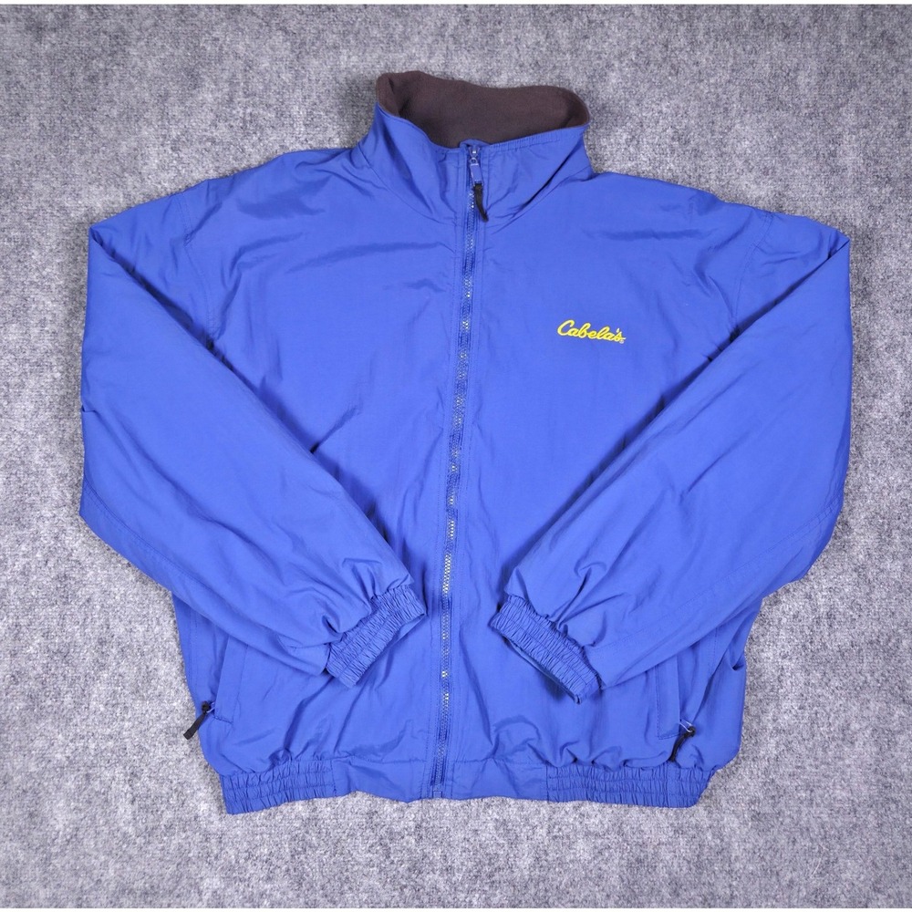 Cabela's Full Zip Fleece Lined Jacket Mens XL Blue Stillwater Supply Co Nylon